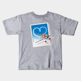 Cartoon retro airplane Kids T-Shirt
